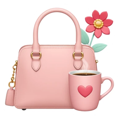 Minimal feminine icon representing girls’ lifestyle, subtle elements of lipstick, coffee cup, flower, handbag merged into one simple symbol, pastel color palette, flat design, modern and friendly, social media–ready. sticker
