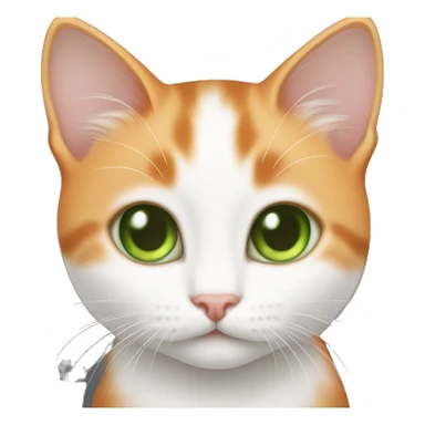 Orange and white kitten with green eyes sticker