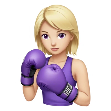 Blonde lady with purple box gloves sticker