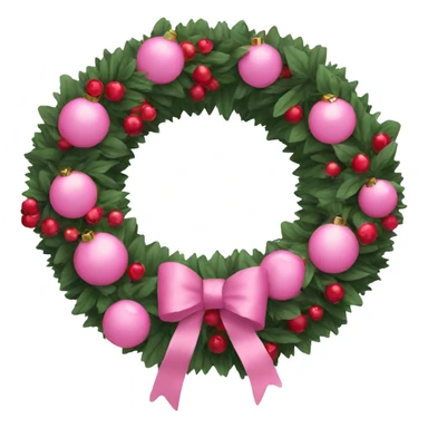pink ornament wreath with berries sticker