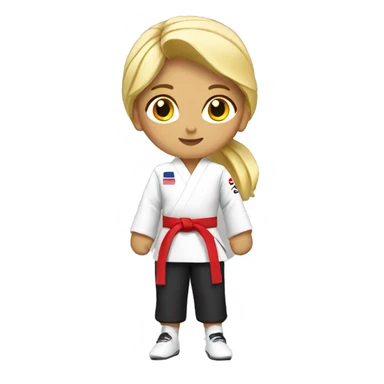 niña taekwondo blonde sticker