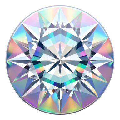 round cut white diamond with holographic shine sticker