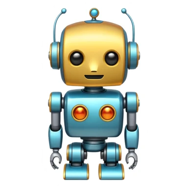 whimsical robot emodji sticker