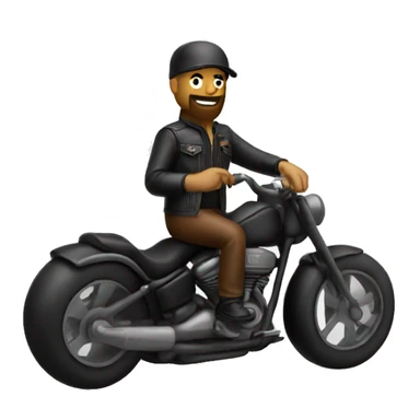Biker emoji leather sticker