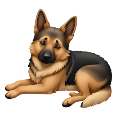 german shepherd sleeping full body sticker