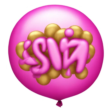 The words What The SIGMA in metallic pink balloon text sticker