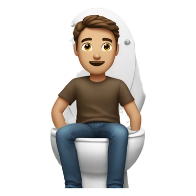 Brown haired man in a toilet sticker