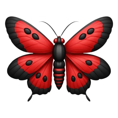 Red and black moth sticker