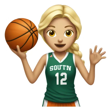 Blonde girl shooting basketball  sticker