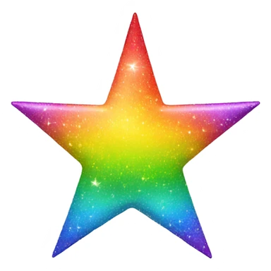 rainbow star, sparkle  sticker