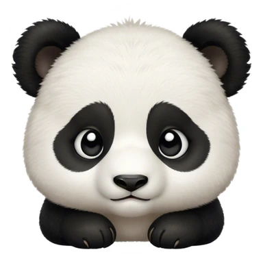 Cinematic Noble Baby Panda Portrait Emoji, Poised and regal, with a tiny, adorable build and a soft, fuzzy Fur of black and white, deep-set soulful gentle eyes, Simplified yet sharp and sophisticated features, highly detailed, glowing with a soft, dignified glow, high shine, intelligent and endearing, stylized with an air of miniature majesty, focused and attentive, soft glowing outline, capturing the essence of a watchful and confident little panda, so majestic it feels as though it could toddle out of the screen with effortless authority! sticker