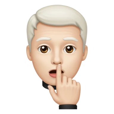 White color Shh finger and hand emoji sticker