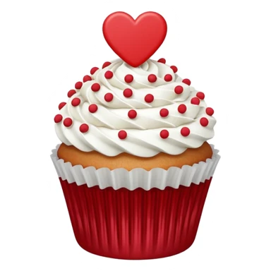 Valentine’s Day themed cupcake with white icing and sprinkles sticker