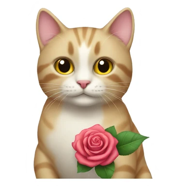 cat with a rose toy sticker