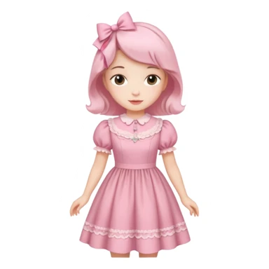 Cottagecore style ultra cute vintage material pink dress sticker