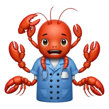 Scared lobster (I’m talking terrified) in jail scrubs sticker