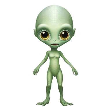 a Reptilian alien white woman, full body sticker