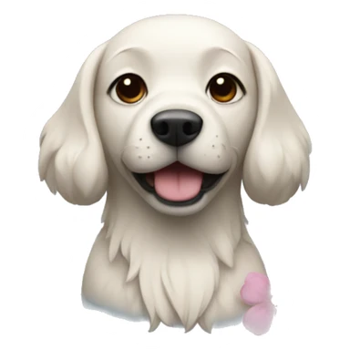 Dog with flowers  sticker