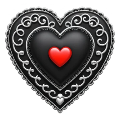 goth heart with a black lace brooch sticker