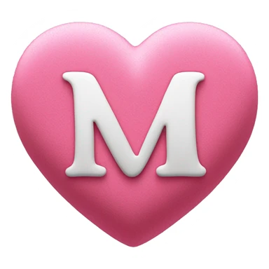 Pink heart wish initial M in it  cursive smaller m sticker