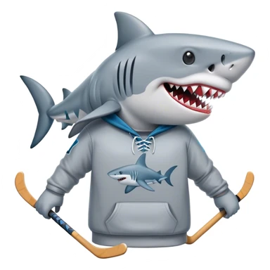 Shark in a hockey hoodie sticker
