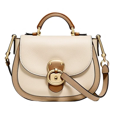 Coach Women's Hadley Mini Crossbody Bag in Pebbled Leather white beige
 sticker