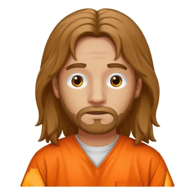 prisoner long haired man in orange clothing sticker