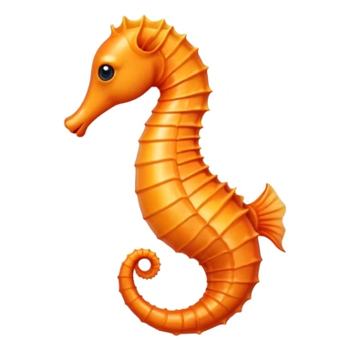 orange seahorse facing left with curled tail sticker