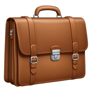  business briefcase slightly open with paper documents visible inside. sticker