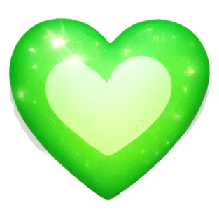 Light green heart with sparkles  sticker