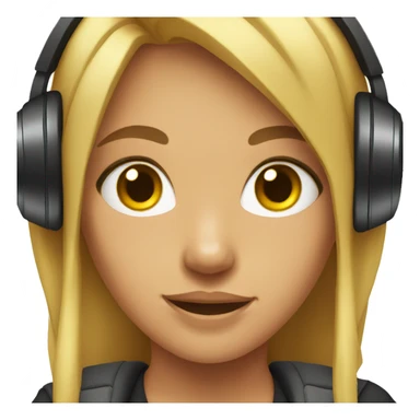 Girl wearing gaming headphones  sticker