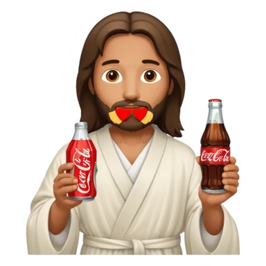 Jesus with a coke in his hand sticker