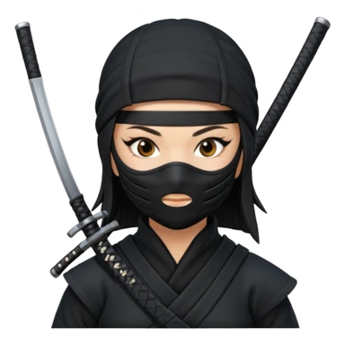 Female Ninja with mask sticker