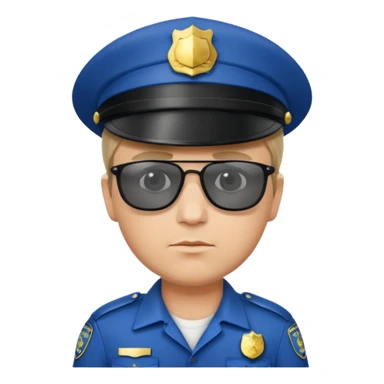 man police with hair style and hats and sun glasses sticker
