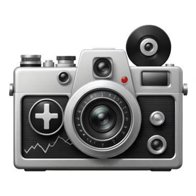film camera with EKG reading sticker