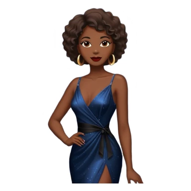 Black female jazz singer outside a jazz club at night in Paris, with city lights and Eiffel Tower in background sticker