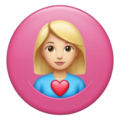 female gender symbol with heart accent classic emoji style sticker