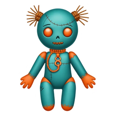 teal and orange voodoo doll sticker
