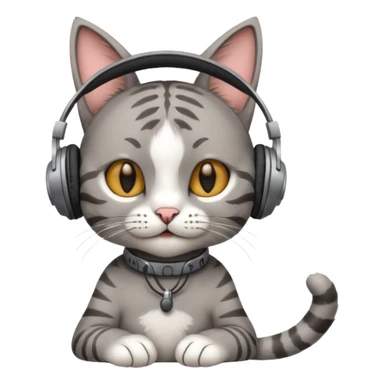 cat in headphones with a blunt in his hand  sticker