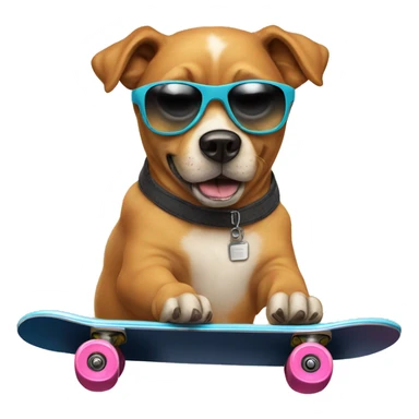 chill dog on a skateboard wearing sunglasses sticker