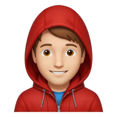Man in red coat, hood down sticker