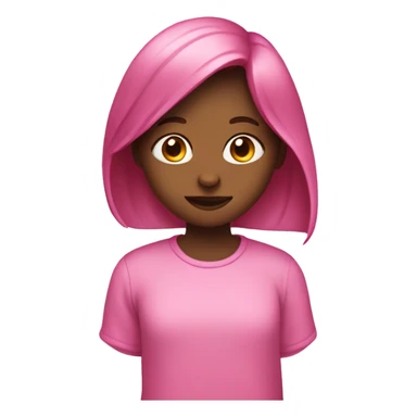 girl shaped like a bean colored pink  sticker