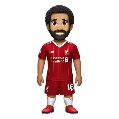 Mohamed Salah wearing Liverpool kit sticker