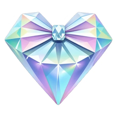 white bow shaped 56-carat iridescent diamond sticker