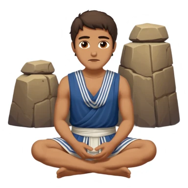ancient greek men sitting on the ground listening sticker