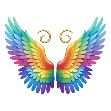 Tiny small mini left and right rainbow angel wings. sticker