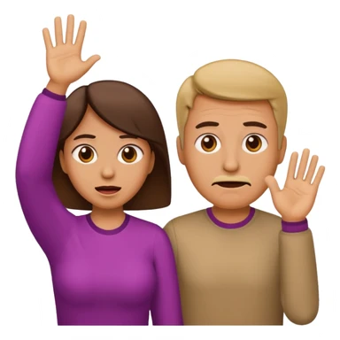 Mom and dad emoji throwing their hands up like they don't know sticker