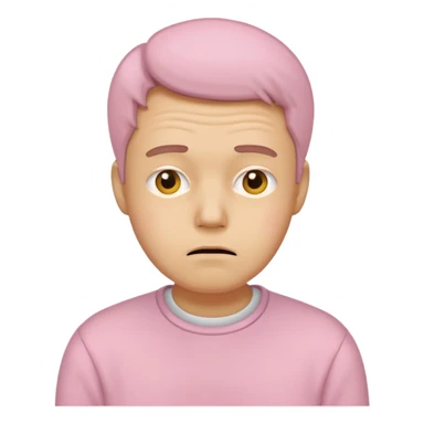 the embarrassed man in soft pink, beige and yellow pastel colors sticker