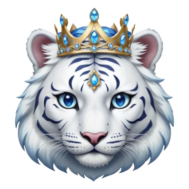 ESO Female white tiger khajiit leader of the umbral rose, blue eyes, blue 'third eye' gem, something symbolizing leadership ruling  sticker