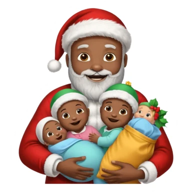 Black santa carrying bag of babies sticker